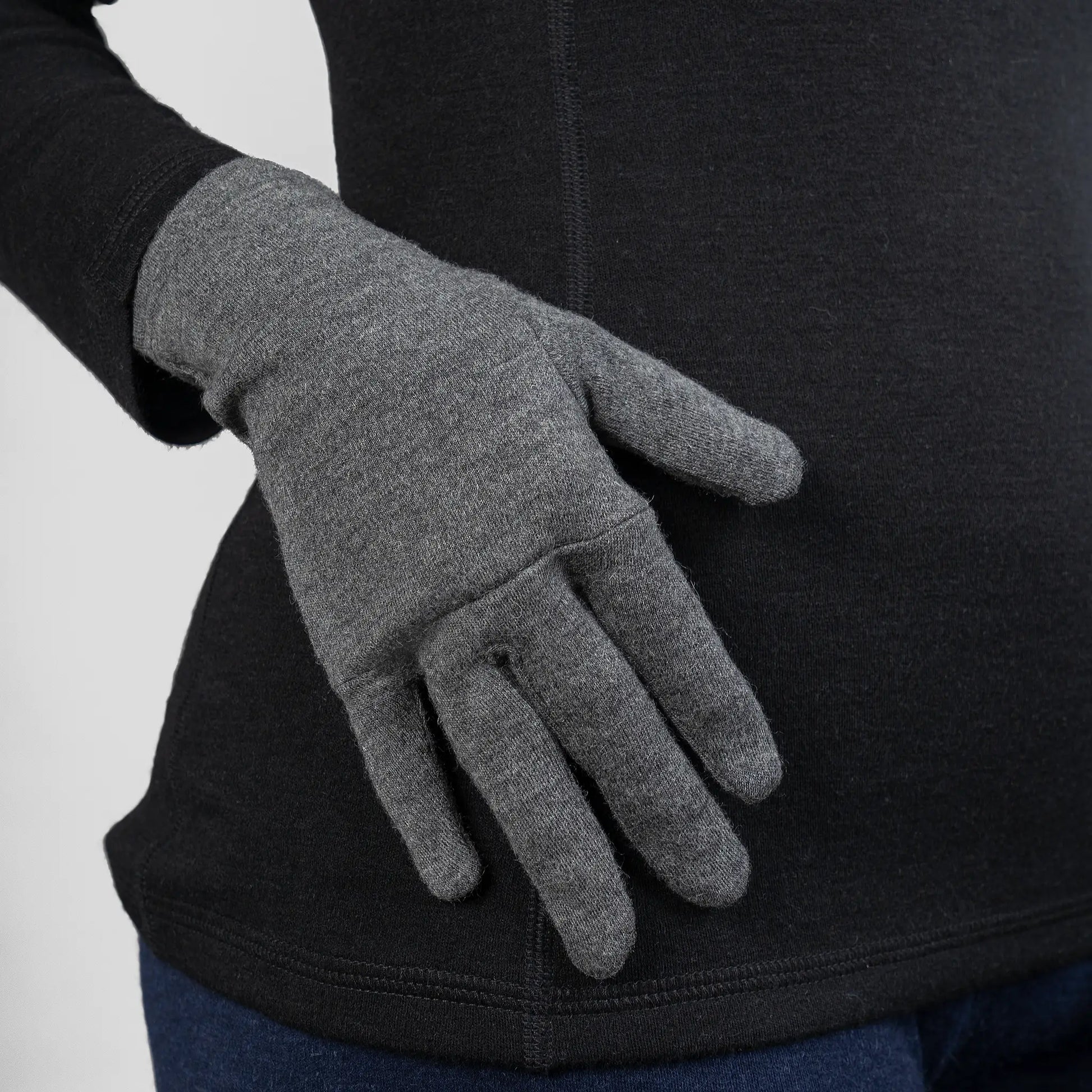Unisex Alpaca Wool Gloves: 420 Midweight color Gray