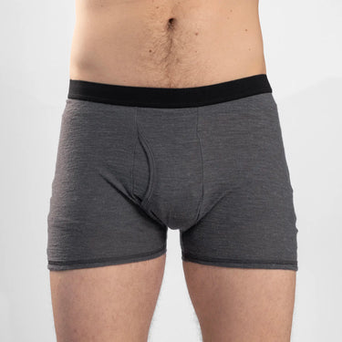 mens low moisture absorption boxer w fly color gray