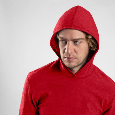 mens perfect travel sun hoodie color red