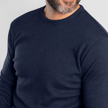 mens sustainable sweater midweight color navy blue