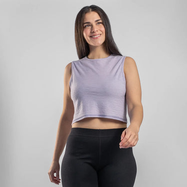 womens hypoallergenic crop tank ultralight color lilac