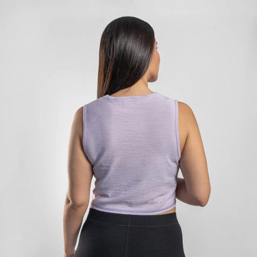 womens low impact dye crop tank ultralight color lilac