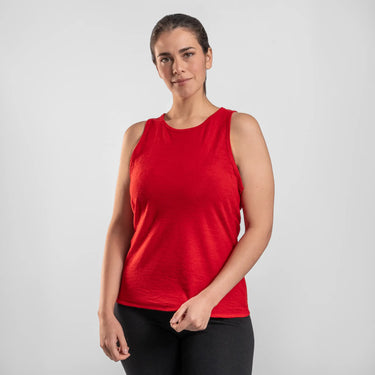 womens natural dye running tank top ultralight color red