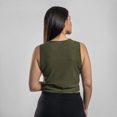 womens natural product crop tank ultralight color green