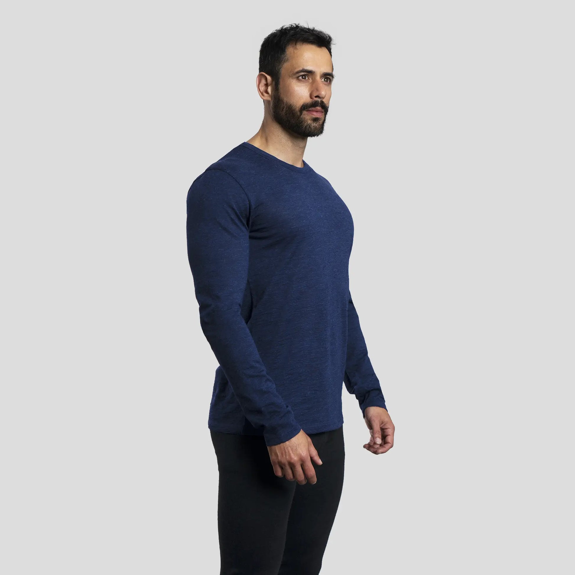 mens best active long sleeve tshirt color navy blue