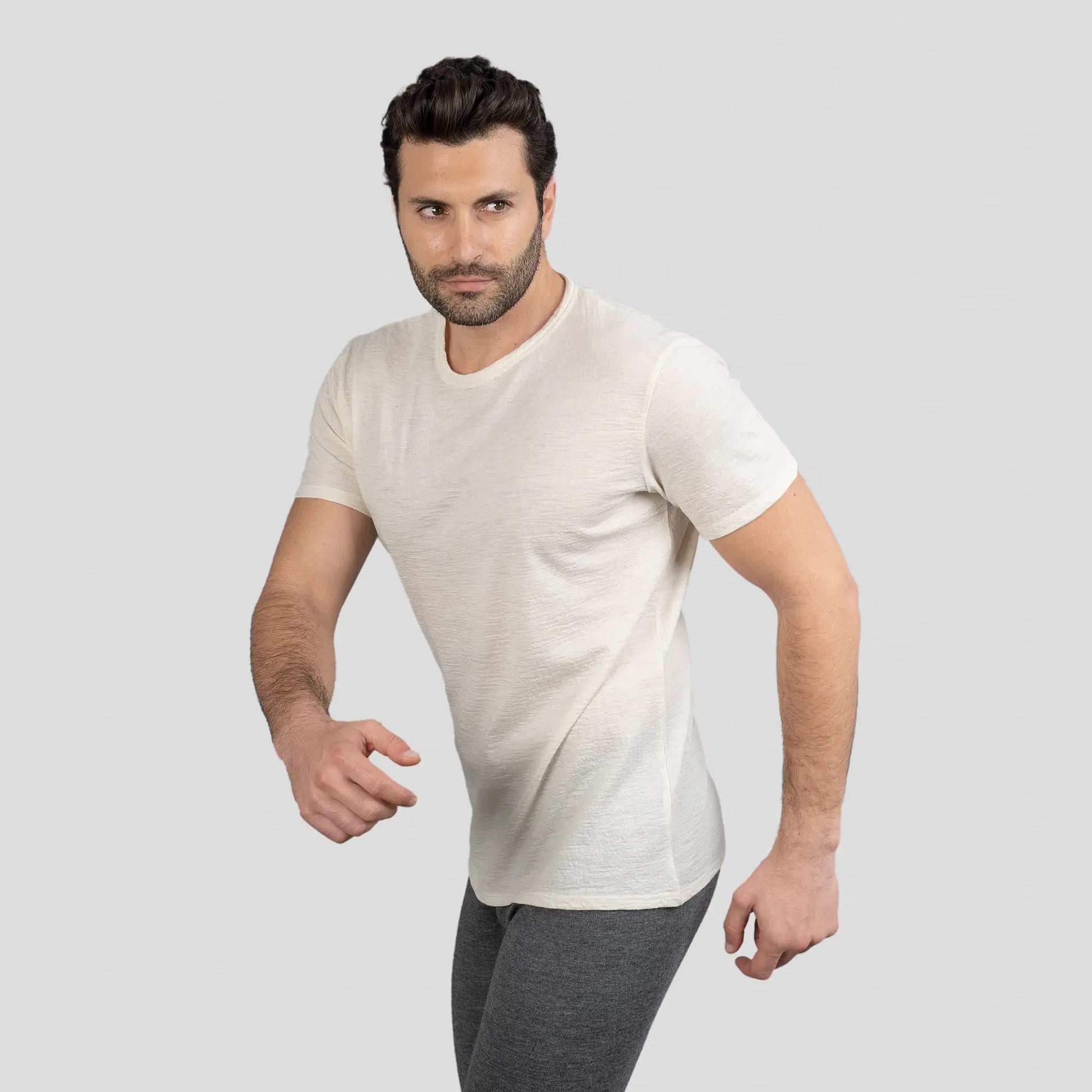 mens ultimate outdoor crew neck tshirt color natural white