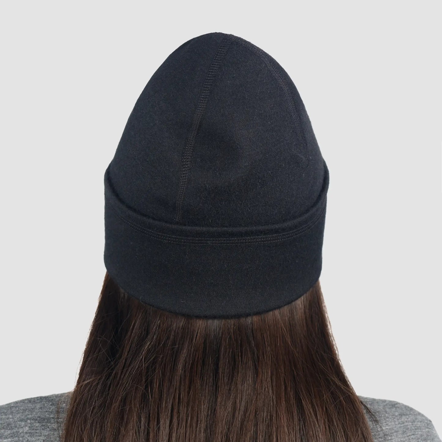 unisex sustainable folded beanie hat lightweight color black
