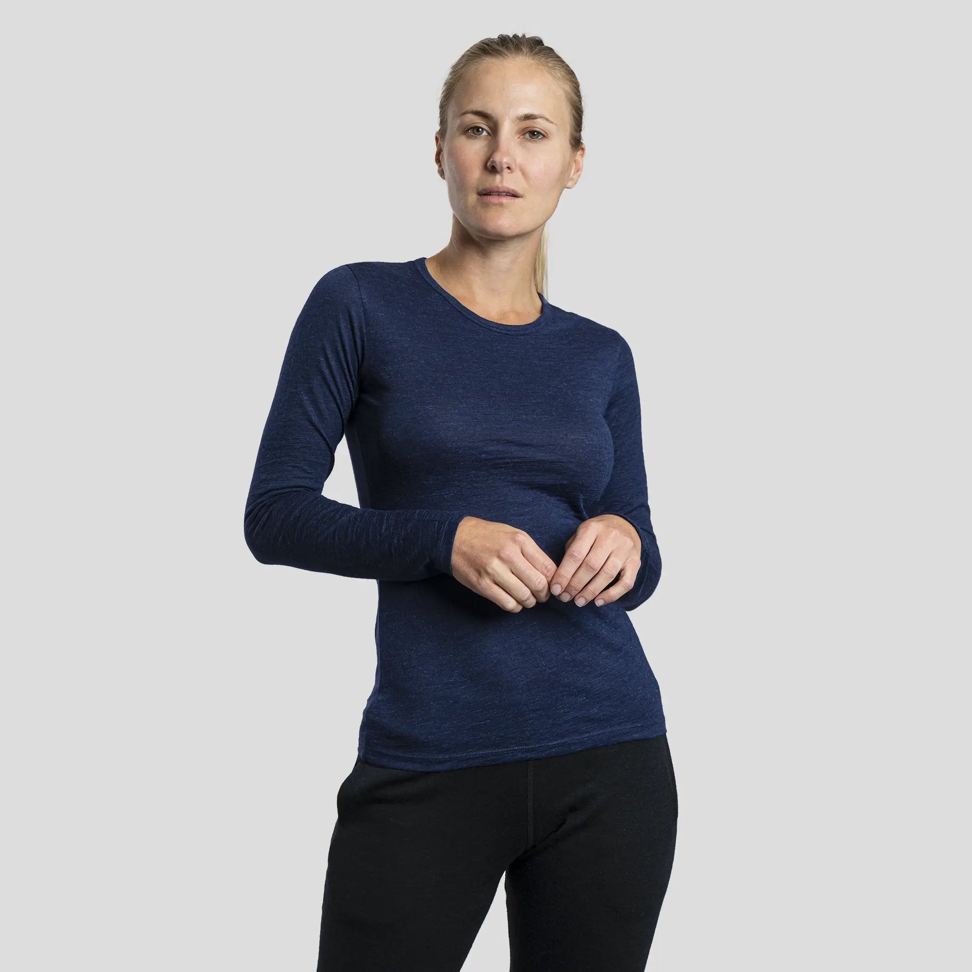 womens breathable long sleeve shirt color navy blue